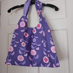 Purple Floral Reversable Cloth Handmade shoulder bag New